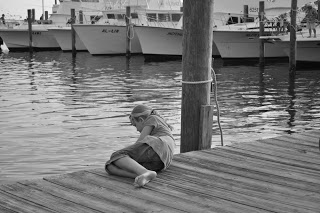 Morgan looking in the water